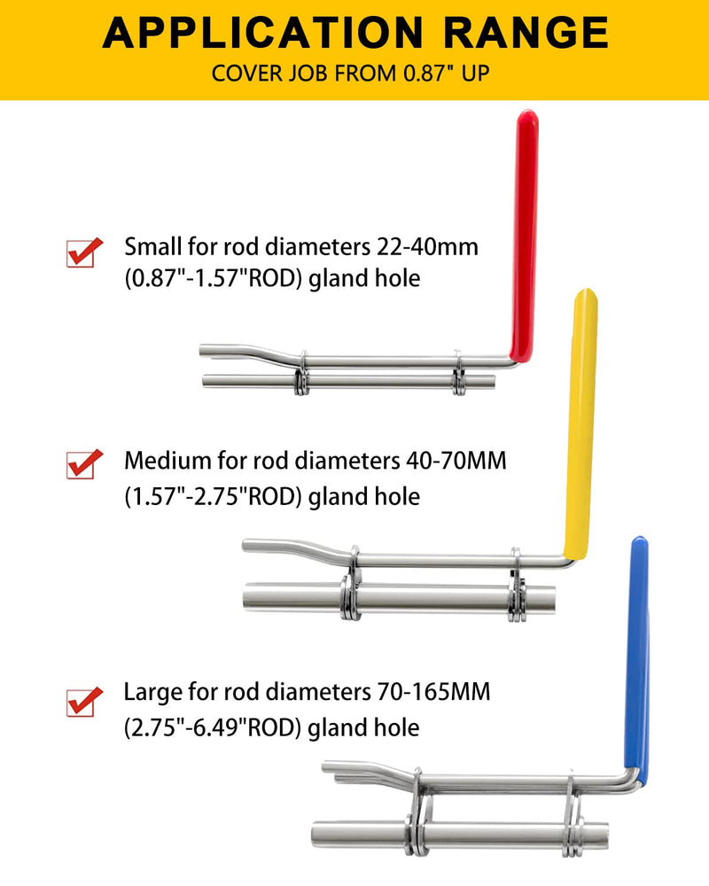 [Australia - AusPower] - Hydraulic Seal Installation Tools, Hydraulic Cylinder Piston Repair Seal Kit, U-Cup Rod Seal Installation Tool Kits Upgraded Seal Twistor Install Tool Set (3 PCS) 3 PCS 