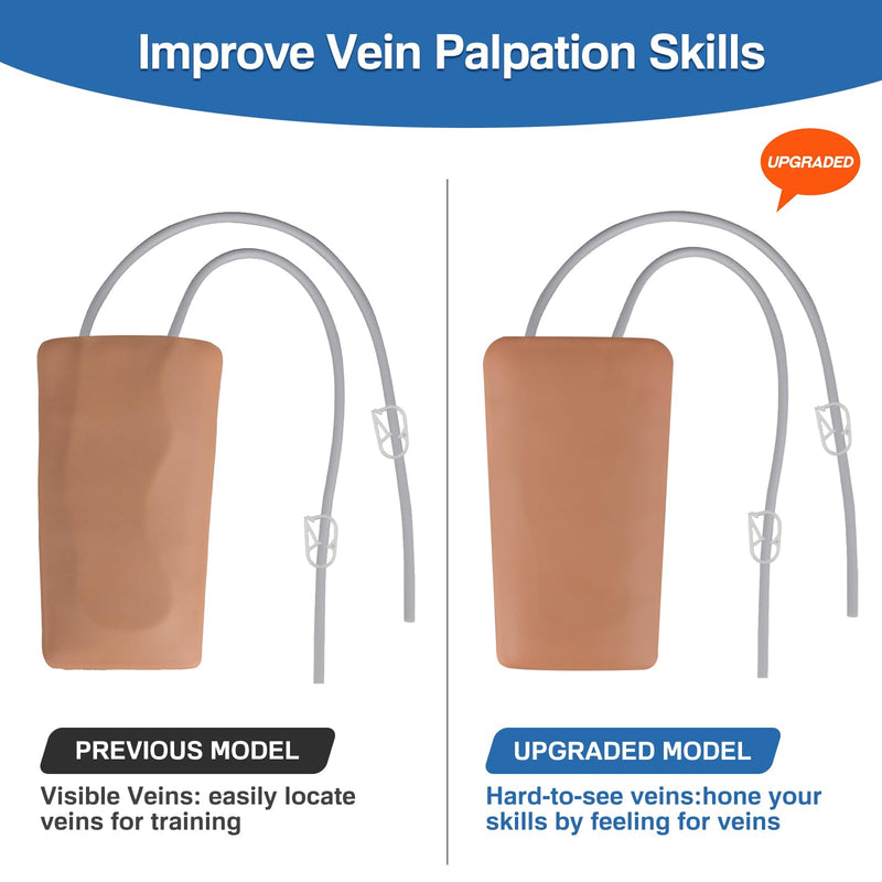 [Australia - AusPower] - Phlebotomy and Venipuncture Practice Kit, Wearable IV Practice Kit, IV Start Kit for Injection Training, Nursing School Essentials, Brown 