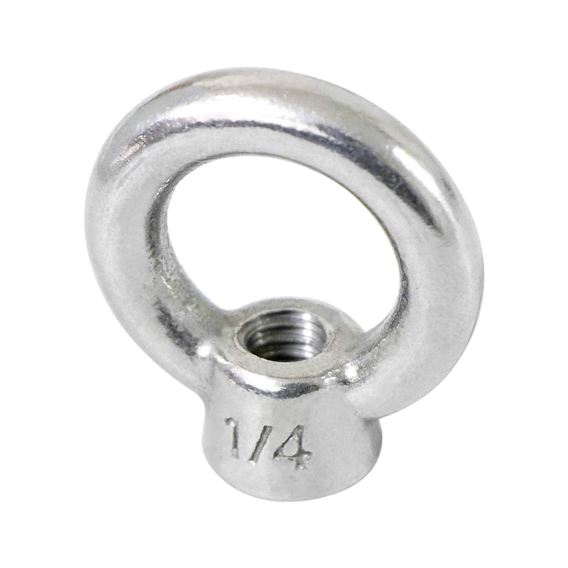 [Australia - AusPower] - 4 Packs 316 Stainless Steel Lifting Eye Nut 1/4" UNC Marine Grade, Female Thread Fastener Ring Shaped Eye Nut 1/4" 4 
