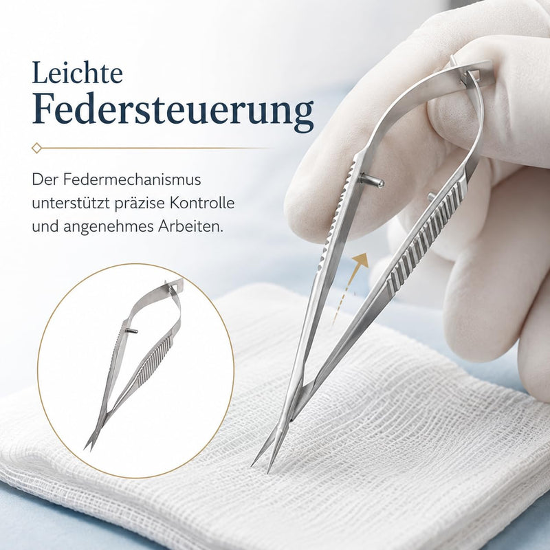 FOMIYES Microsurgical Scissors Unique Design Needle Holder Straight and Curved Flat Handles Suture Binding Pliers Micro Ophthalmic Surgical Instrument