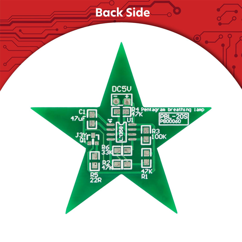Az Delivery 3 x LED Poinsettia Soldering Set - DIY Electronics Kit for a Star with Red Lighting Effect - Ideal for Mint Learning, Christmas Decoration and Soldering Exercises