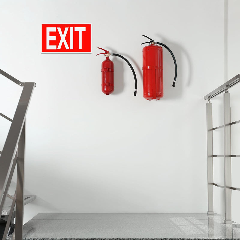 [Australia - AusPower] - 10 Pcs Exit Signs Glow in the Dark Exit Signs for Business 12 x 7 Inch Exit Photoluminescent Signs Stickers with Arrows for Indoor Outdoor for Business, School, Office, Warehouse 