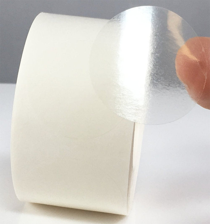 Ultra Clear Retail Wafer Seals for Mailing Packaging 1.25 Inch Round Circle Dots 500 Adhesive Stickers