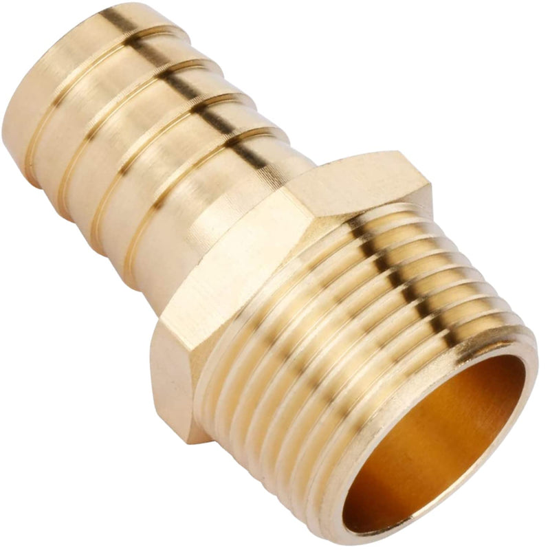 [Australia - AusPower] - 2pcs Brass Hose Barb Fitting, 3/4" Barb x 3/4" NPT Male, Adapter, NPT Male to Barb Pipe Fitting by CX WONDERLAND 