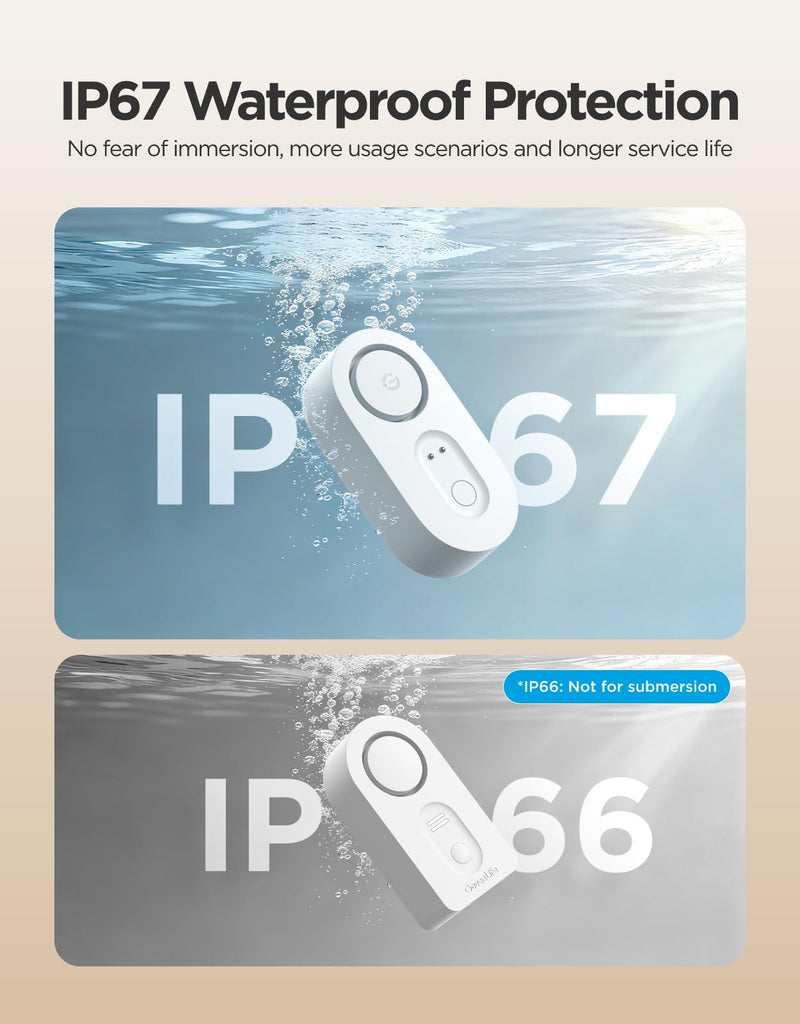 GoveeLife Upgraded Smart Water Leak Detector 1s with 1804 ft Ultra-Long Range, WiFi Water Sensor with SMS/Email/APP Push and Sound Alarm, 5-Year Battery Life, Suit for Home, Basement, Kitchen, 2 Pack Gateway+2 sensor