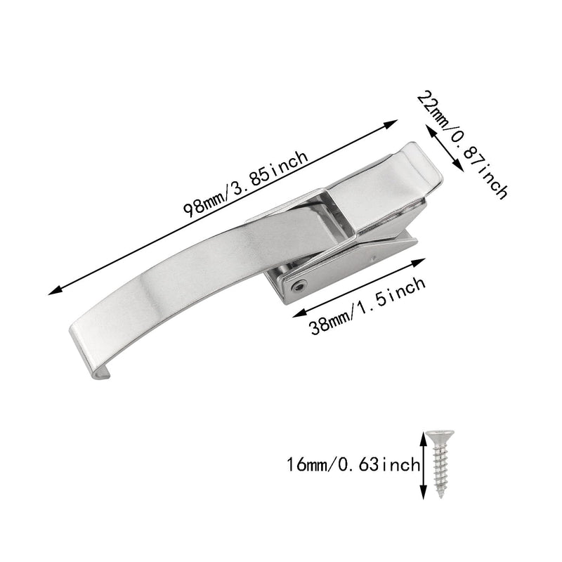 [Australia - AusPower] - 2PCS Large 304 Stainless Steel Draw Toggle Latch Spring Toggle Lock Buckle Spring-Steel Hook with Screws L(98mm) 