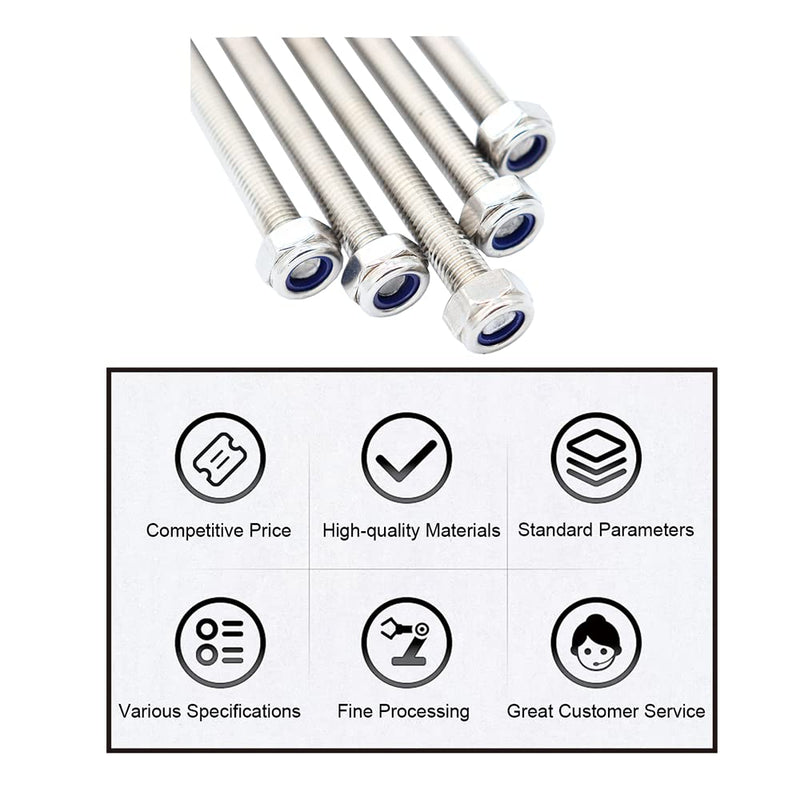 [Australia - AusPower] - M8x250mm Fully Threaded Rod Studs Long Metric Threaded Screw 304 Stainless Steel Right Hand Threads All Threaded Rod Studs for Anchor Bolts Clamps Hangers U-Bolts 2 Pack M8*250mm 