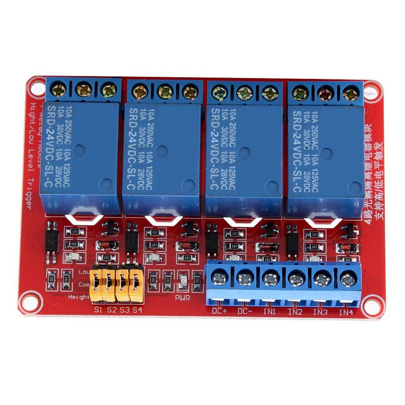 4-Channel Relay Module, Optocoupler Insulated, Industrial Robust, Compact IoT Enabled for Smart Home Automation, Industrial Control, Hobby Projects 24V