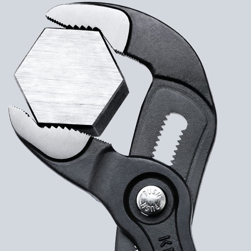 Knipex Cobra High-Tech Water Pump Pliers grey atramentized, with non-slip plastic coating 125 mm (self-service card/blister) 87 01 125 SB