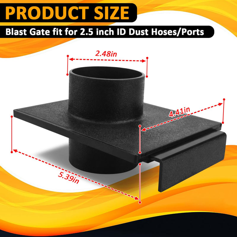 2pcs 2.5in Blast Gates- Blast Gates 70133 1/2 Inchfor for vacuum & dust collector accessories or fittings,Connect 2.5 in ID dust collector hoses/Ports