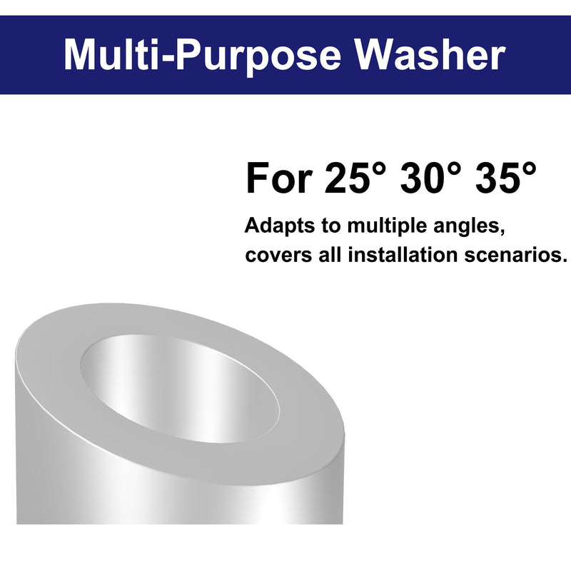 [Australia - AusPower] - 30 Pack Stainless Steel 25 30 35 Degree Angled Bevel Washers - 3/8" ID Angle Washer for Cable Railing Systems, Stair Ends，Fits for 1/8", 3/16" Cables Railing Kits 3/8" Angle Washers 30 Pcs- Silver 