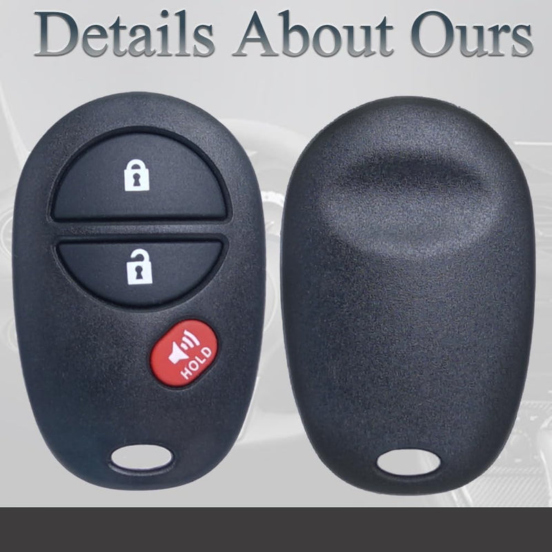 [Australia - AusPower] - Key Fob Keyless Entry Fits for Toyota 2007-2017 Tundra /2005-2016 Tacoma / 2008-2013 Highlander / 2004-2015 Sienna /2008-2016 Sequoia Remote Control Replacement GQ43VT20T 89742-AE010 3 Buttons 