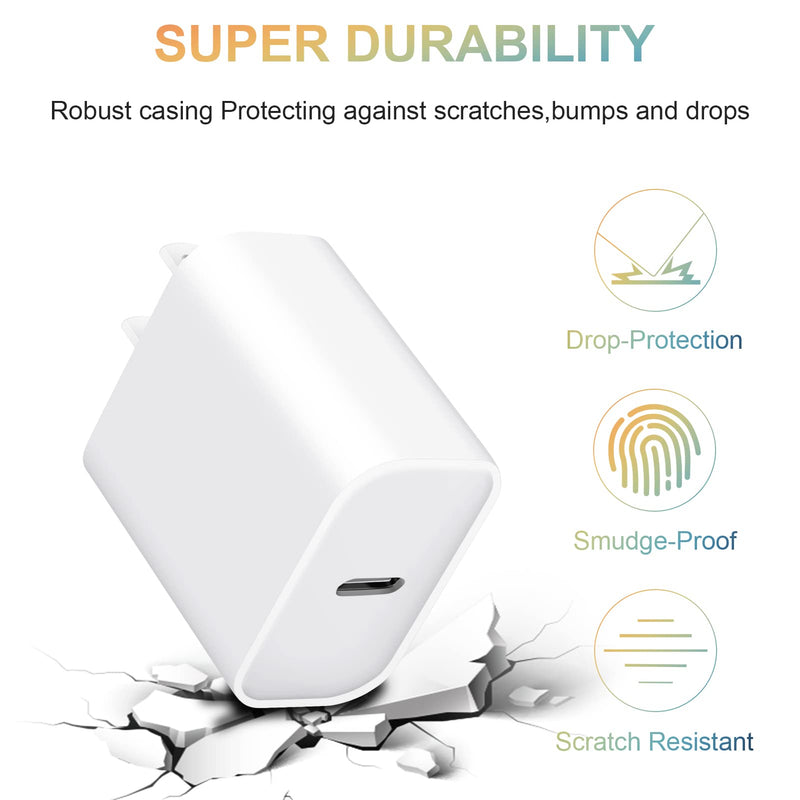 [Australia - AusPower] - [2 Pack] USB C Wall Charger, iPhone 15 Charger Block 20W PD Power Adapter Compatible with iPhone 15/15Pro/15Pro Max/15Plus/14/13/12/11,Xs/X, iPad, Samsung Galaxy and More White 