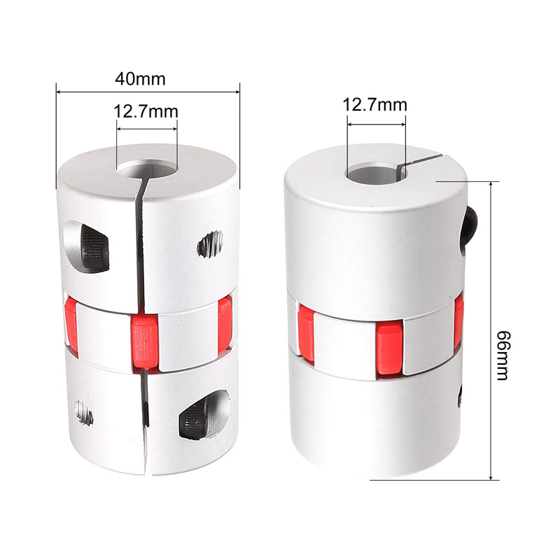 [Australia - AusPower] - uxcell Shaft Coupling 1/2inch to 1/2inch Bore L66xD40 Flexible Coupler Joint for Servo Stepped Motor L66xD40 12.7mm to 12.7mm 