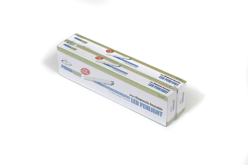 [Australia - AusPower] - PrimaCare DL-9325-2 LED Diagnostic Reusable and Lightweight Medical Pen Light for Nurse, Student, Doctors EMT, Batteries Included, White, Pack of 2 