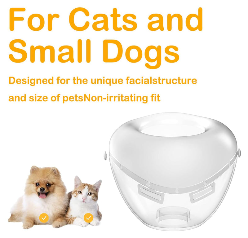 [Australia - AusPower] - Cat Nebulizer Cup and Inhaler Mask for Cats, White, Pet Oxygen Mask for Cats, Puppies and Small Dogs (S) S 