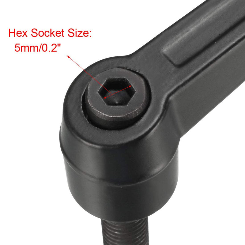 [Australia - AusPower] - uxcell M10 x 30mm Handle Adjustable Clamping Lever Thread Push Button Ratchet Male Threaded Stud Knobs Locking Rotating Screw Handles Quick Release Bolt Black 2pcs M10x30mm 
