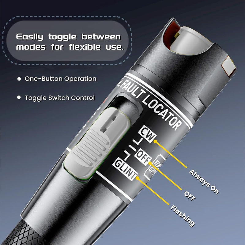 [Australia - AusPower] - Visual Fault Locator, 80KM Fiber Optic Cable Tester Meter VFL Red Light Pen Light Source Testers (80 KM) 