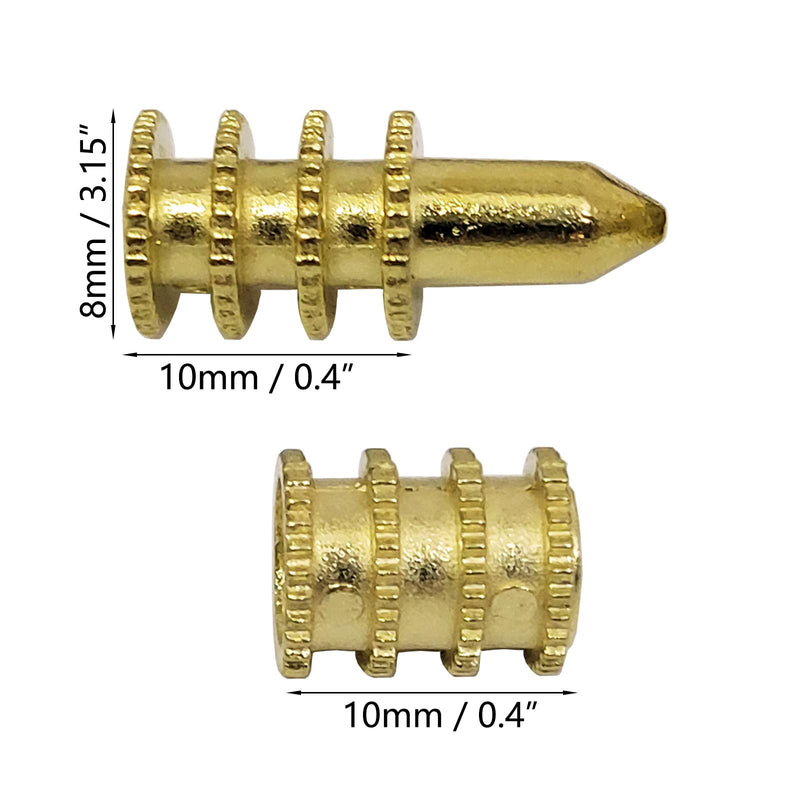 [Australia - AusPower] - 40x Table Bolt Sleeve Connectors Table Leaf Dowel Pins with Sockets Zinc Alloy Table Top Leaf Alignment Pins Suitable for Wooden Furniture Cabinet Table Chair 