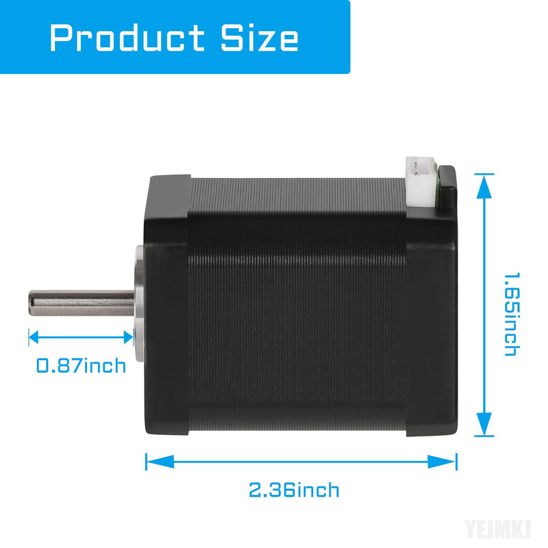 [Australia - AusPower] - Nema 17 Stepper Motor 60MM Bipolar 2 A 70Ncm (99.12oz.in) Nema17 42 Motor 2 Phase 4-Lead Stepper Motors 1.8 Degree with 1m Cable and Connector for DIY CNC 3D Printer, 1.66x1.66x2.37inch 