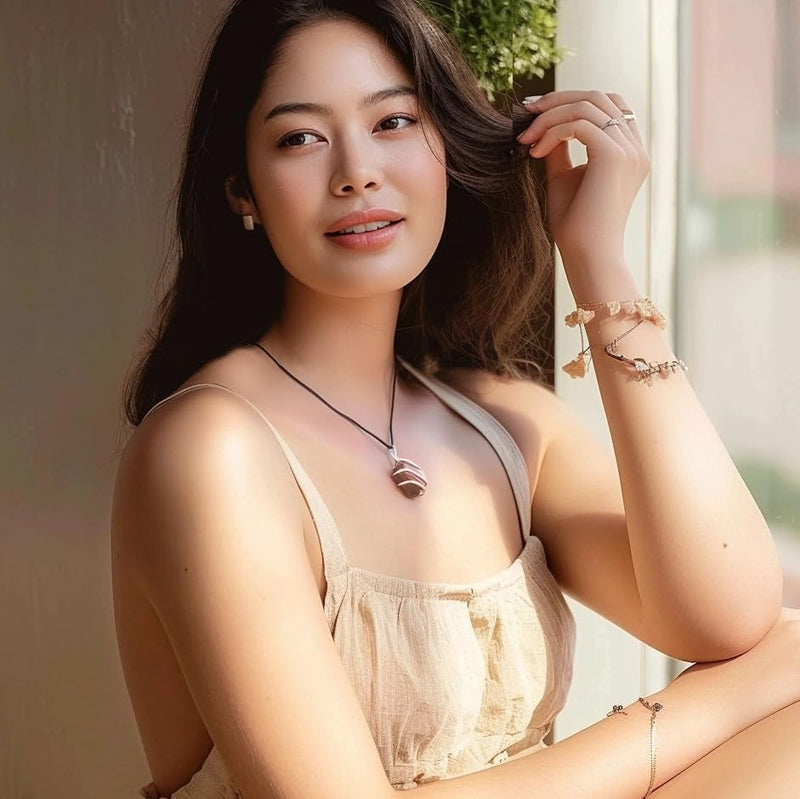 Ayana Crystals Fluorite Pendant Necklace – Natural Rainbow Fluorite Crystal for Clarity & Balance, Heart and Third Eye Chakra, Ethically Sourced, Ideal Pisces Birthstone Jewelry