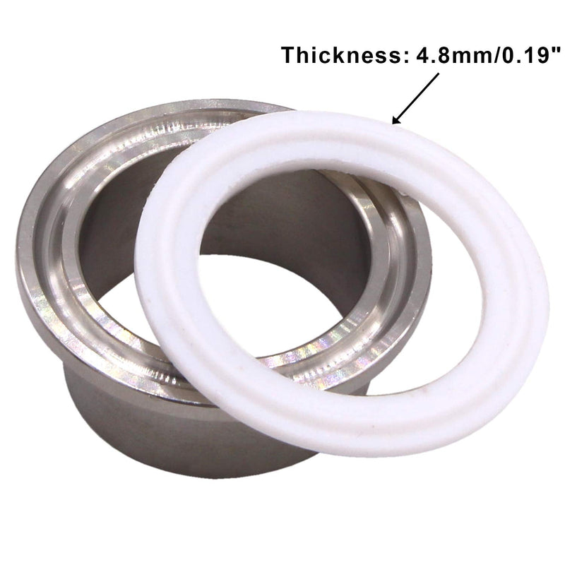 DERNORD Teflon (PTFE) Tri-Clamp Gasket O-ring - 2 Inch Style Fits OD 64MM Sanitary Pipe Weld Ferrule (Pack of 20) Pack of 20