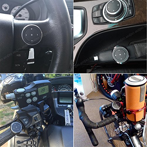 [Australia - AusPower] - Wireless Bluetooth Media Button Remote Selfie Control Car Motorcycle Steering Wheel Music for iPhone or Android with Mount 