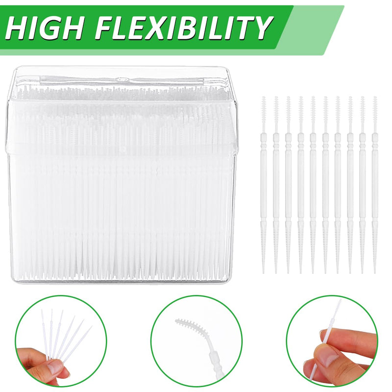 [Australia - AusPower] - 1100Pcs Dental Picks Plastic Toothpick Oral Hygiene 2 Way Interdental Brush Stick 