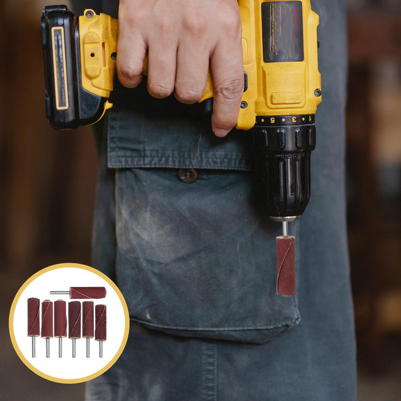 [Australia - AusPower] - iplusmile Handheld Rubber Sanding Drum, 7 Pieces Sanding Drums, Sanding Attachments, Sanding Sleeves, Sanding Rods Accessories 