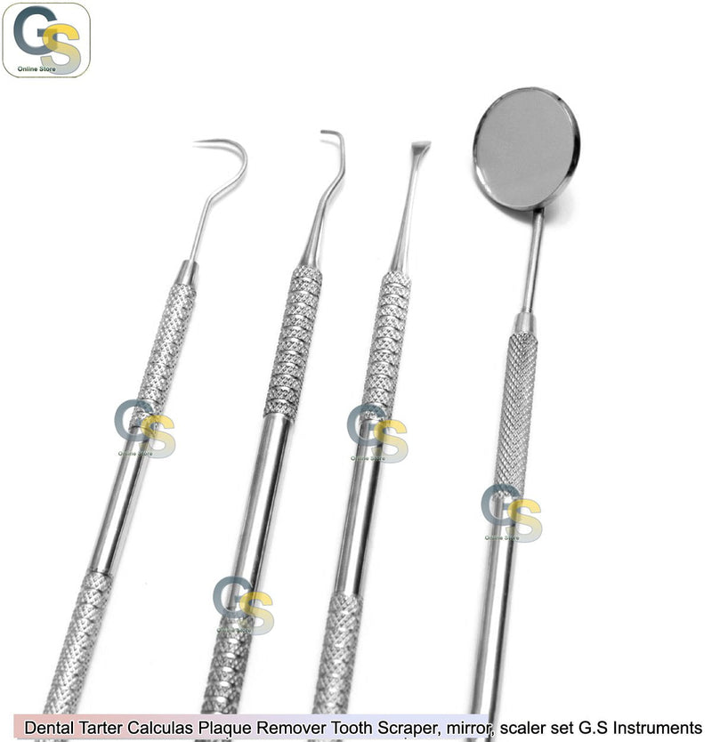 [Australia - AusPower] - DENTAL TARTER CALCULAS PLAQUE REMOVER TOOTH SCRAPER, MIRROR, SCALER SET G.S INSTRUMENTS 