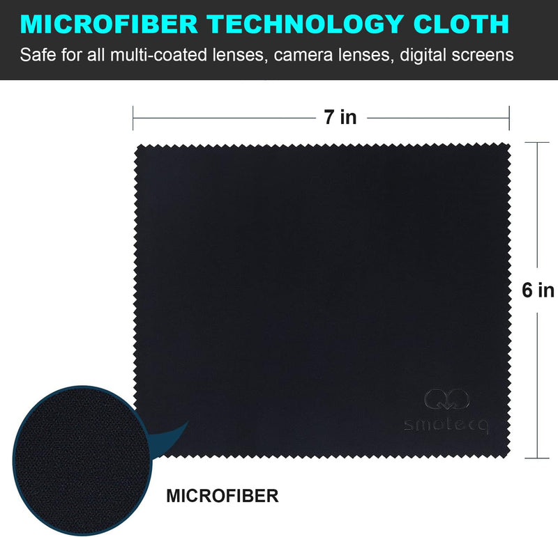 [Australia - AusPower] - SmoTecQ Glasses Cleaning Cloth, Premium Microfiber Lens and Screen Cleaner, Reusable and Washable - Pack of 8, 7 x 6-Inch, Dark Blue and Grey 6" x 7", 8 Pack 