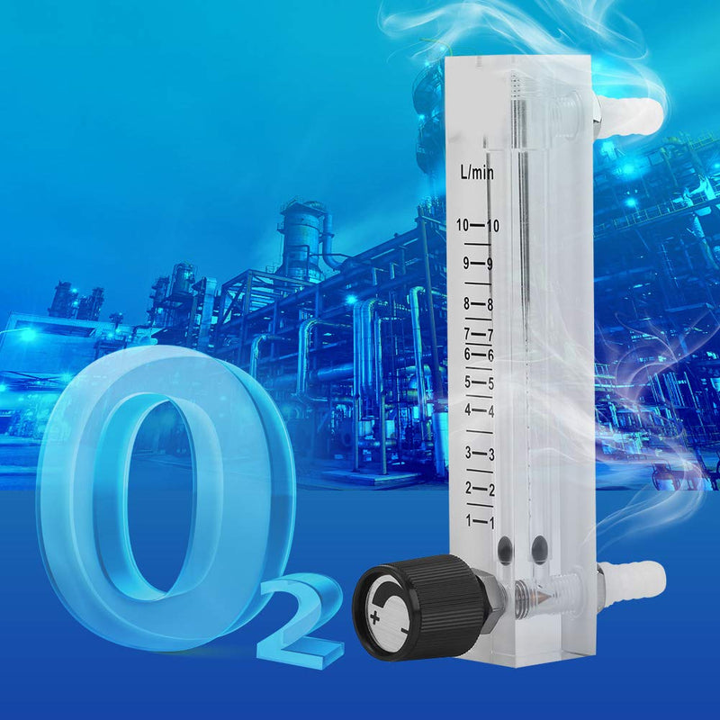[Australia - AusPower] - Oxygen Air Flow Meter, LZQ-7 Gas Flow Meter 1-10LPM Flow Meter with Control Valve for Oxygen/Air/Gas, 8mm Hose Barb 