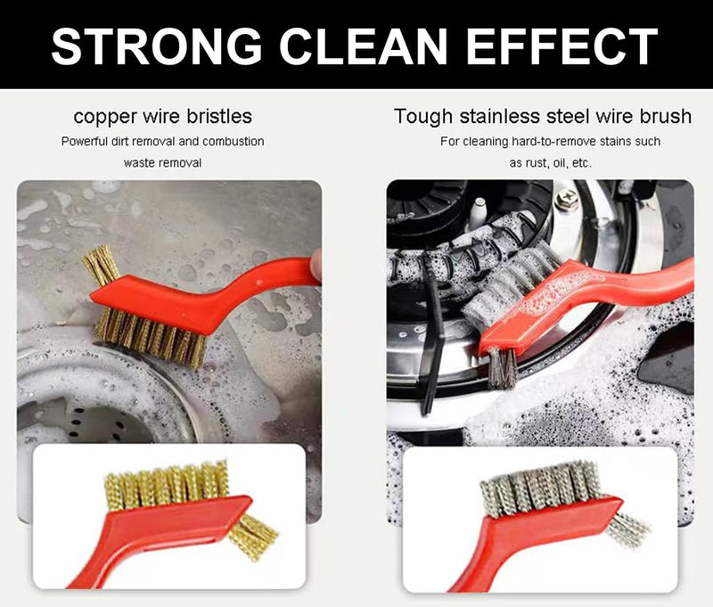 [Australia - AusPower] - Rust Remover Brass Brush, 3 Pack Small Wire Brush Brass Wire Brush, Brass Brushes for Cleaning, Brass Brush Tool Rust Remover for Metal (Brass Steel Nylon Red) Brass Steel Nylon Red 
