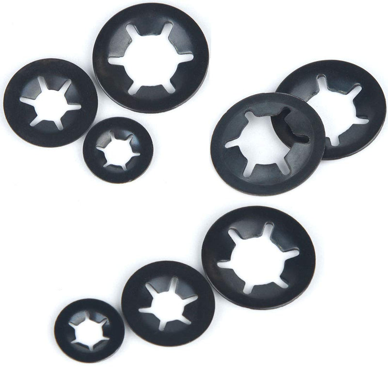 [Australia - AusPower] - Internal Tooth Star Lock Washers,Hincell 360 Pieces 9 Sizes Push Nuts Assortment,Quick Speed Locking Washers, Push Nuts, Speed Clips Retaining Clips Fasteners Assortment Kit 