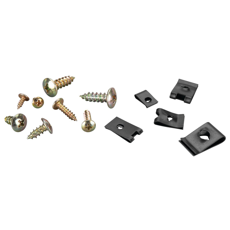 [Australia - AusPower] - Performance Tool W5285 170 pc. U-Clip Fastener Assortment, Heat-Treated Zinc-Plated Steel, Reusable, Sizes 8-20mm Notched and Un-Notched with Screws and Case, Black 