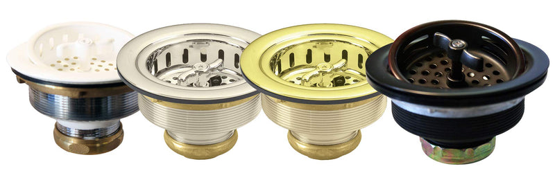 Westbrass D213-51 3-1/2" Wing Nut Twist Style Large Kitchen Sink Basket Strainer, Powder Coat Almond 1 Pack