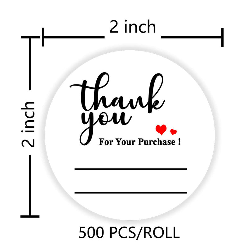 Thank You for Your Purchase Stickers,Thank You Labels with Lines,Writable Stickers for Business,Bakery,Cafe,Boutiques,2 Inch 500 Pcs Per Pack - NewNest Australia