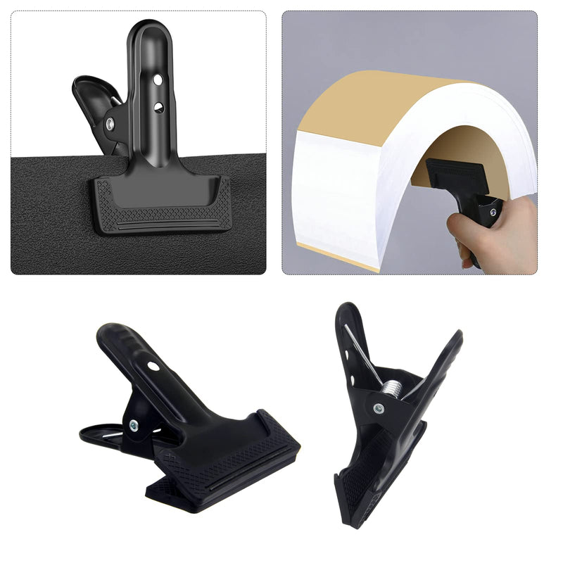 [Australia - AusPower] - 2 Pack 4-1/4" Heavy Duty Spring Clamps Clips, Black Metal Rubber Hinge Clip File Clamps for Photography Background Stands, Home Improvement Projects (2.17" Opening) 