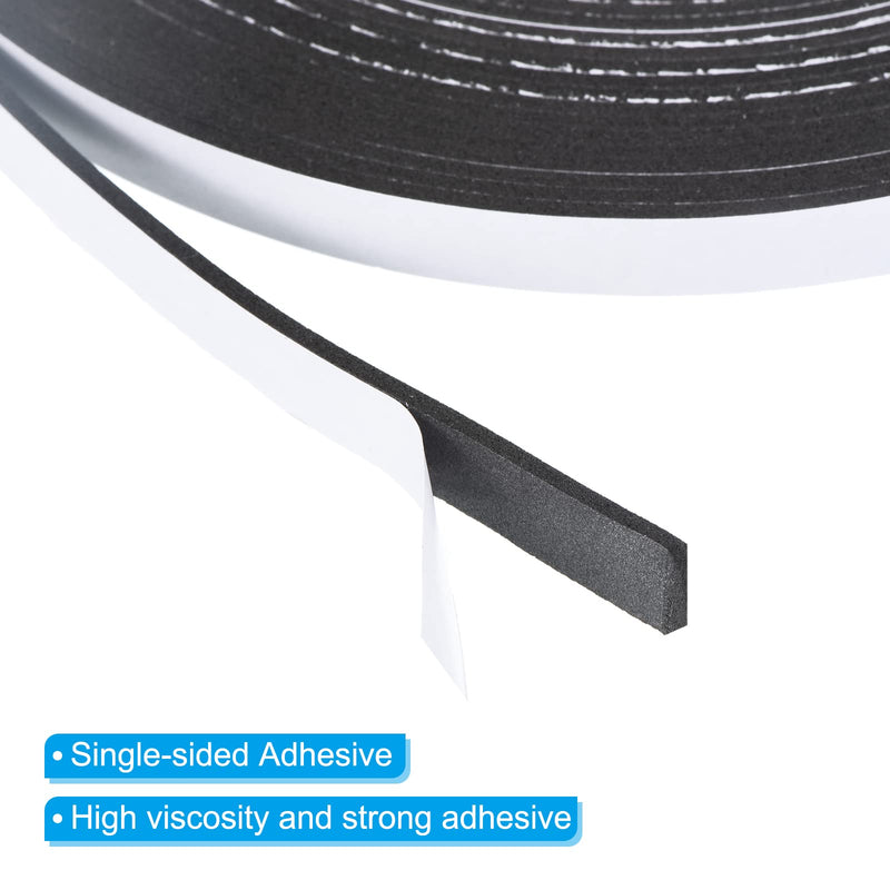 PATIKIL 32.8ft/10m Weather Stripping Door Seal Strip, 1 Roll EVA Foam Seal Tape Self Adhesive Strip 10mm Wide 2mm Thick for Door Window Insulation 10mmx2mmx10m