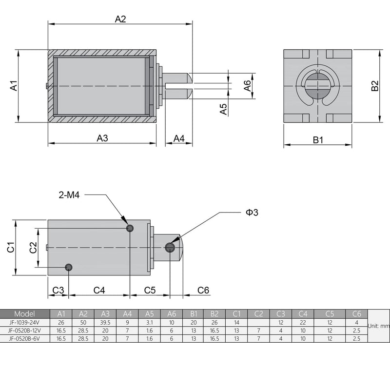 [Australia - AusPower] - Fielect DC 24V 25N Pull Type Solenoid Electromagnet Open Frame Linear Motion Solenoid Electromagnet JF-1039-24V Models : JF-1039-24V 
