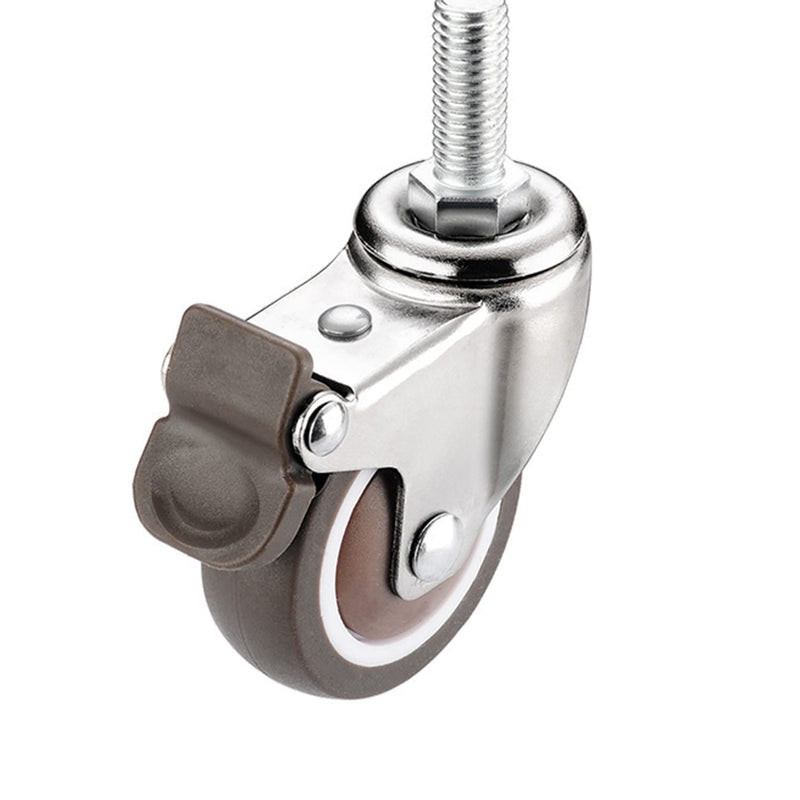 [Australia - AusPower] - Stem Casters, 360 Degree Swivel Stem TPR Wheels with Metric M6-1.0x15mm Thread Rods Replacement Industrial Castors for Carts, Furniture, Dolly, Workbench (1.5 inch with Brakes) 1.5 inch with Brakes 