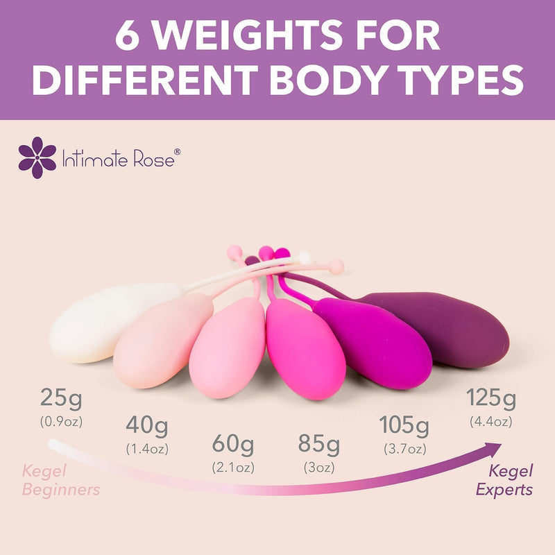 Kegel Exercise System - Pelvic Floor Exercises - Set of 6 Premium Silicone Kegel Exercise Weights & Control with Training Kit for Women: Beginners & Advanced (Pack of 1) Basic Kegel Set