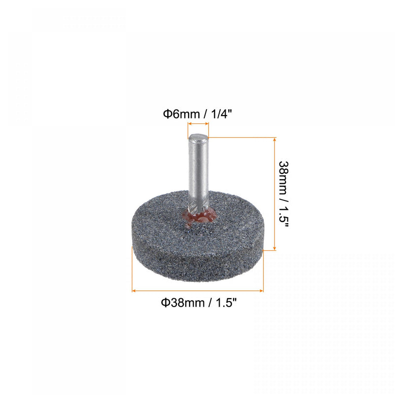 [Australia - AusPower] - uxcell 5pcs Mounted Grinding Stone 1/4" Shank 1.5-inch Dia Corundum Grinding Wheel Polishing Head for Rotary Tool 5 