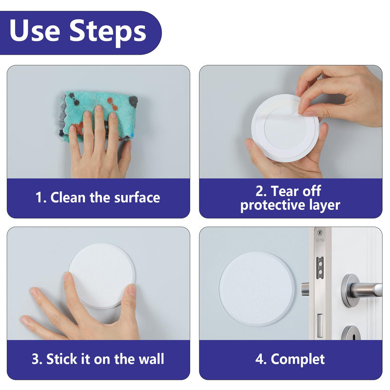 [Australia - AusPower] - 3 1/4 in Wall Protector Round, 10 Pack Doorknob Wall Shield Guard Door Stop, Rigid Vinyl Hard Wall Protection Pads White with Self Adhesive Sticker, HOME MASTER HARDWARE 3 1/4 in - 10 Pack 