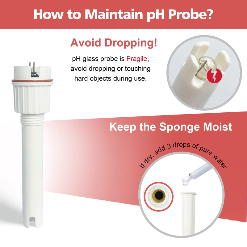 [Australia - AusPower] - YINMIK Replacement pH Probe for 7 in 1 Smart Pool Monitor, 5 in 1 Saltwater Pool Monitor, Replaceable pH Electrode for YK-S03 