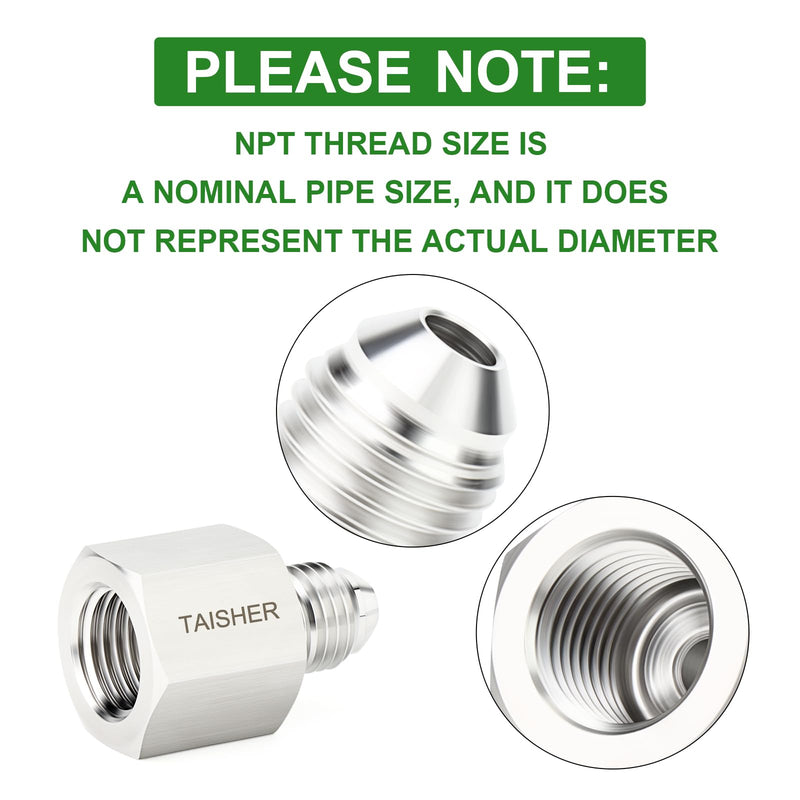 [Australia - AusPower] - TAISHER 5PCS Forging of 304 Stainless Steel JIC Flare Tube Fittings, 1/4" JIC Male x 1/4" NPT Female, Half Union 1/4" JIC x 1/4" FNPT 5 
