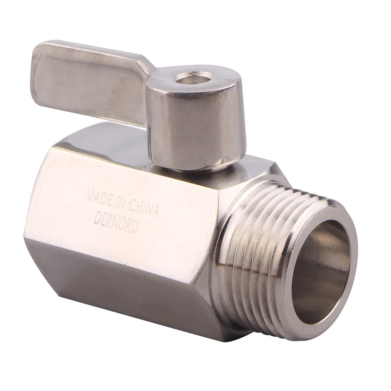 DERNORD 3/4 inch Stainless Mini Ball Valve NPT Female x Male Thread SUS316 Pack of 1