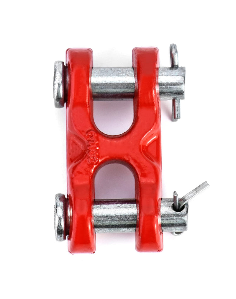 [Australia - AusPower] - QWORK 3/8 Inches Twin Clevis Safety Chain Repair Links, 2 Pack Trailer Tie Down Links, Industrial Grade Heavy Duty Material - 6,600 LBS. Capacity 6600lbs 