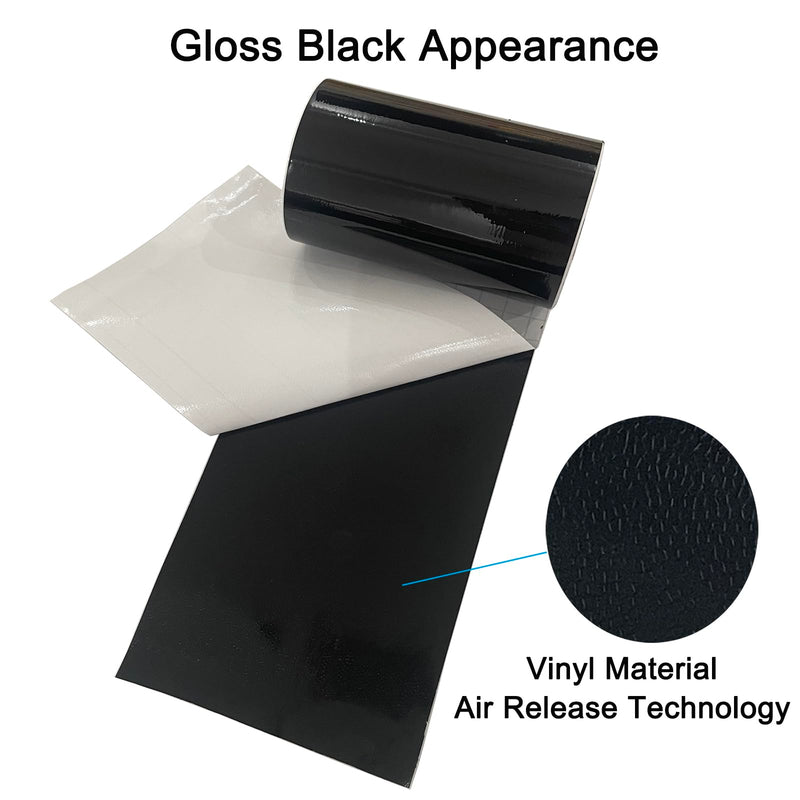 Gloss Black Vinyl Tape for Black Out Chrome Delete Window Trim, 3 Inch x 30ft Gloss Black Vinyl Wrap Roll, Self-Adhesive Car Chrome Door Trim Delete Tape DIY Film with Tool Kit (3 inches x 30 feet) 3 inches x 30 feet