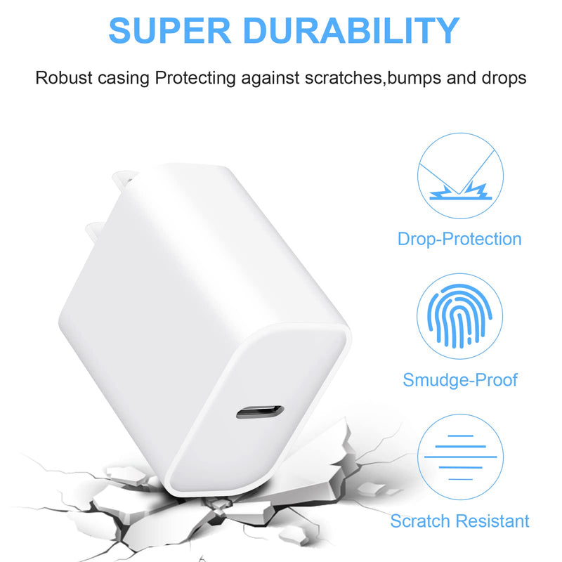 [Australia - AusPower] - [2 Pack] iPhone 15 14 13 12 11 Charger Block, USB C Wall Charger 20W PD Power Adapter for iPhone 15/15Pro/15Pro Max/15Plus/14/13/12/11, iPad 2Pack 